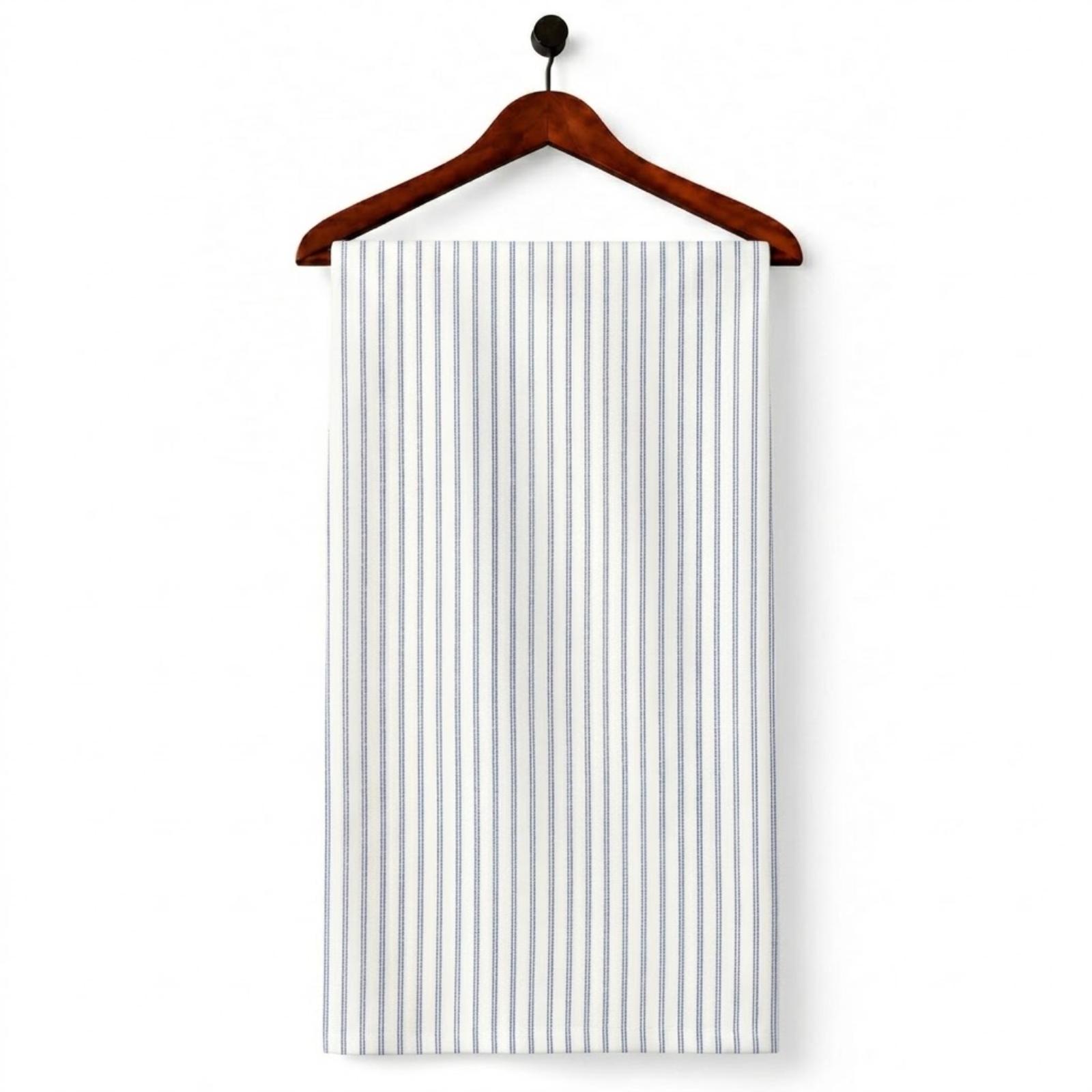 AFAS Custom Size Classic White Blue Pencil Stripe Cotton Fabric - SKU F0037