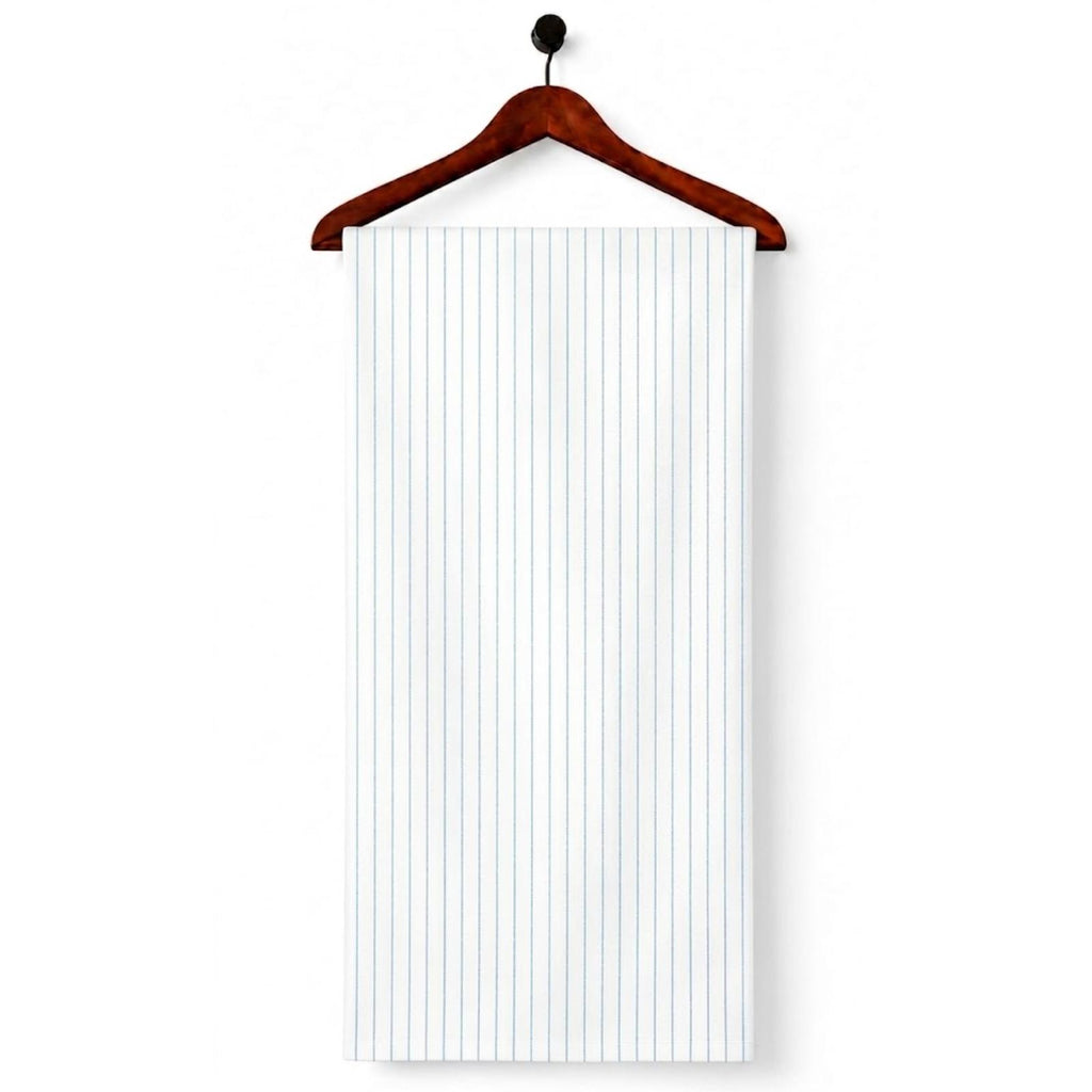 AFAS Custom Size Classic White Blue Pencil Stripe Cotton Fabric - SKU F0038