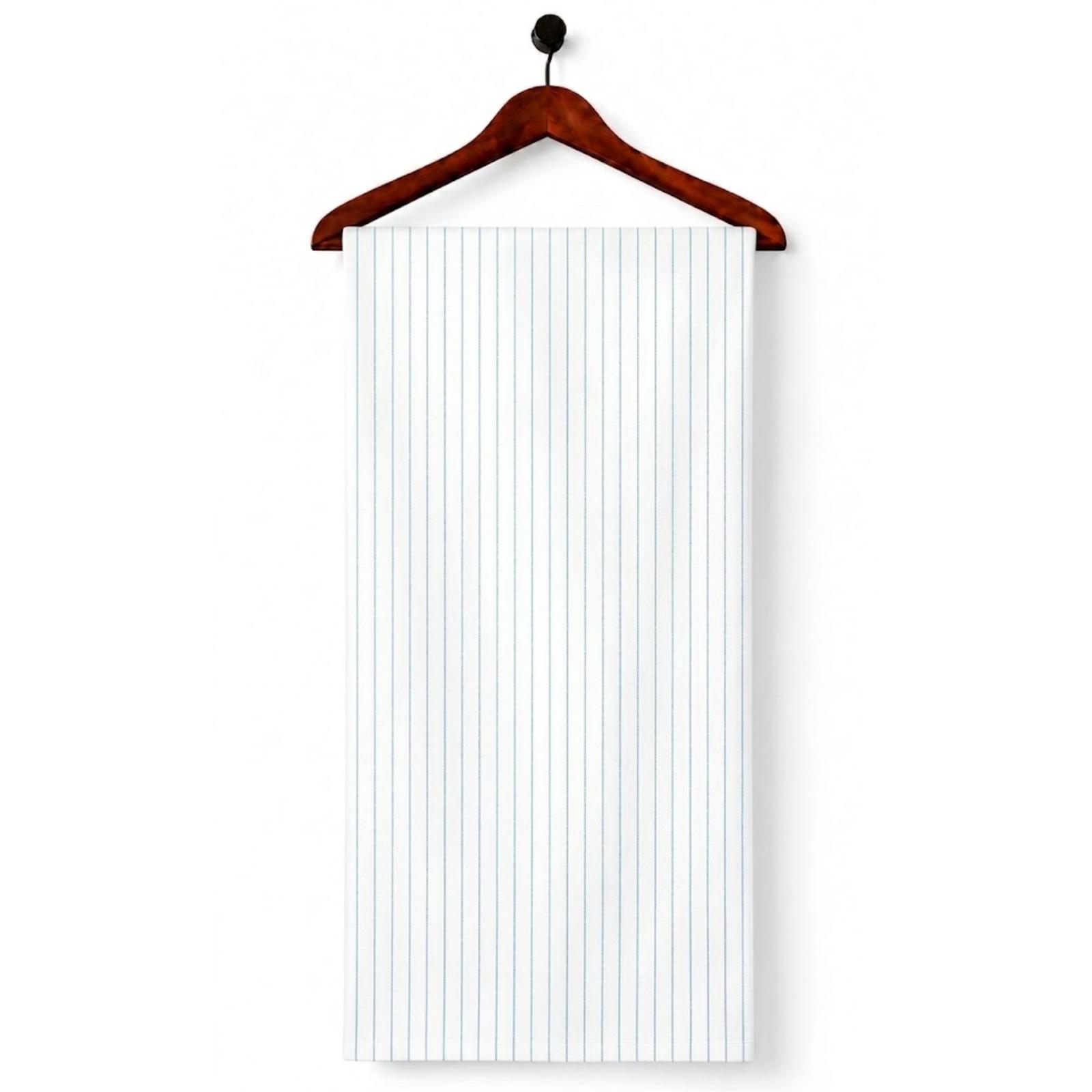 AFAS Custom Size Classic White Blue Pencil Stripe Cotton Fabric - SKU F0038