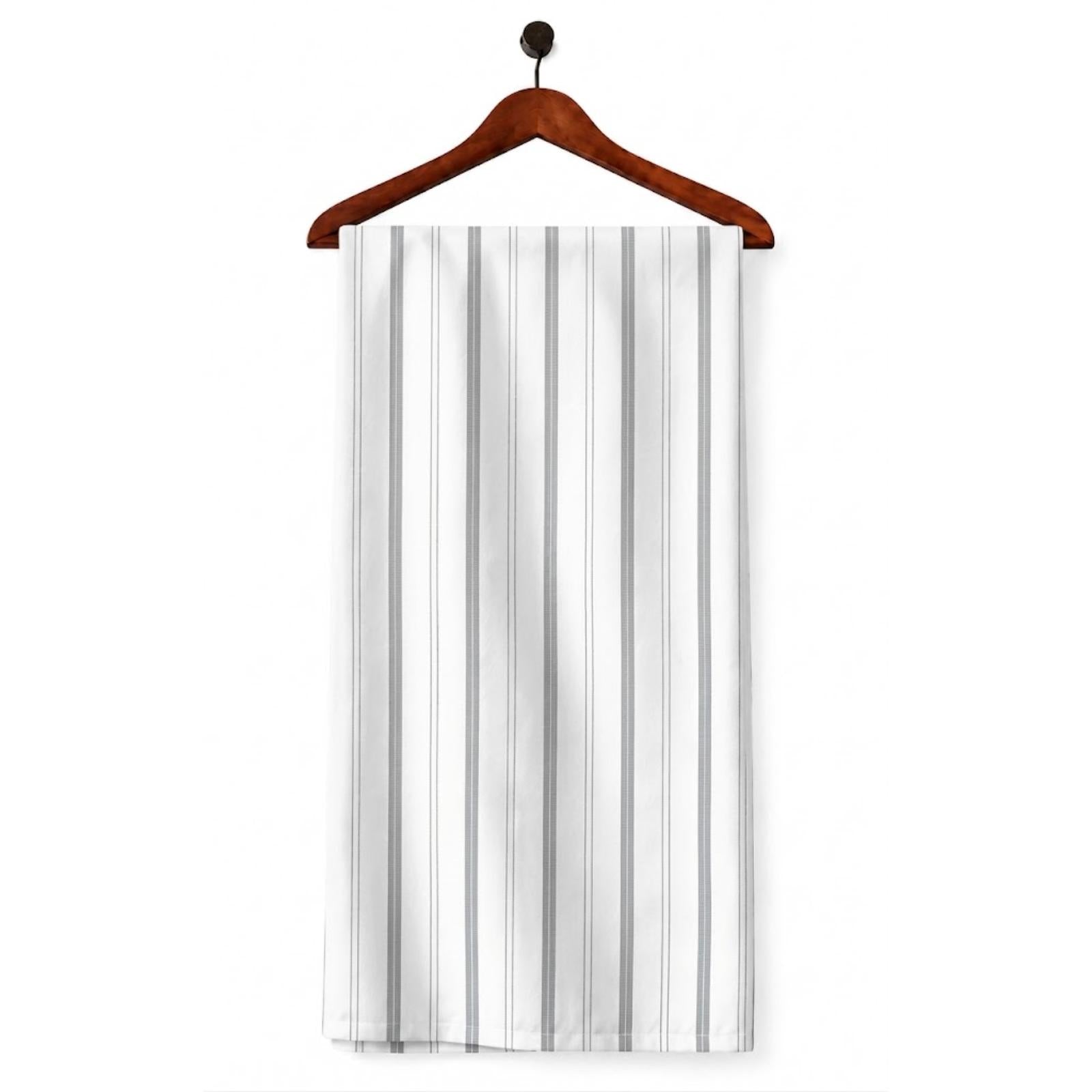 AFAS Custom Size White Grey Satin Stripe Cotton Fabric - SKU F0044