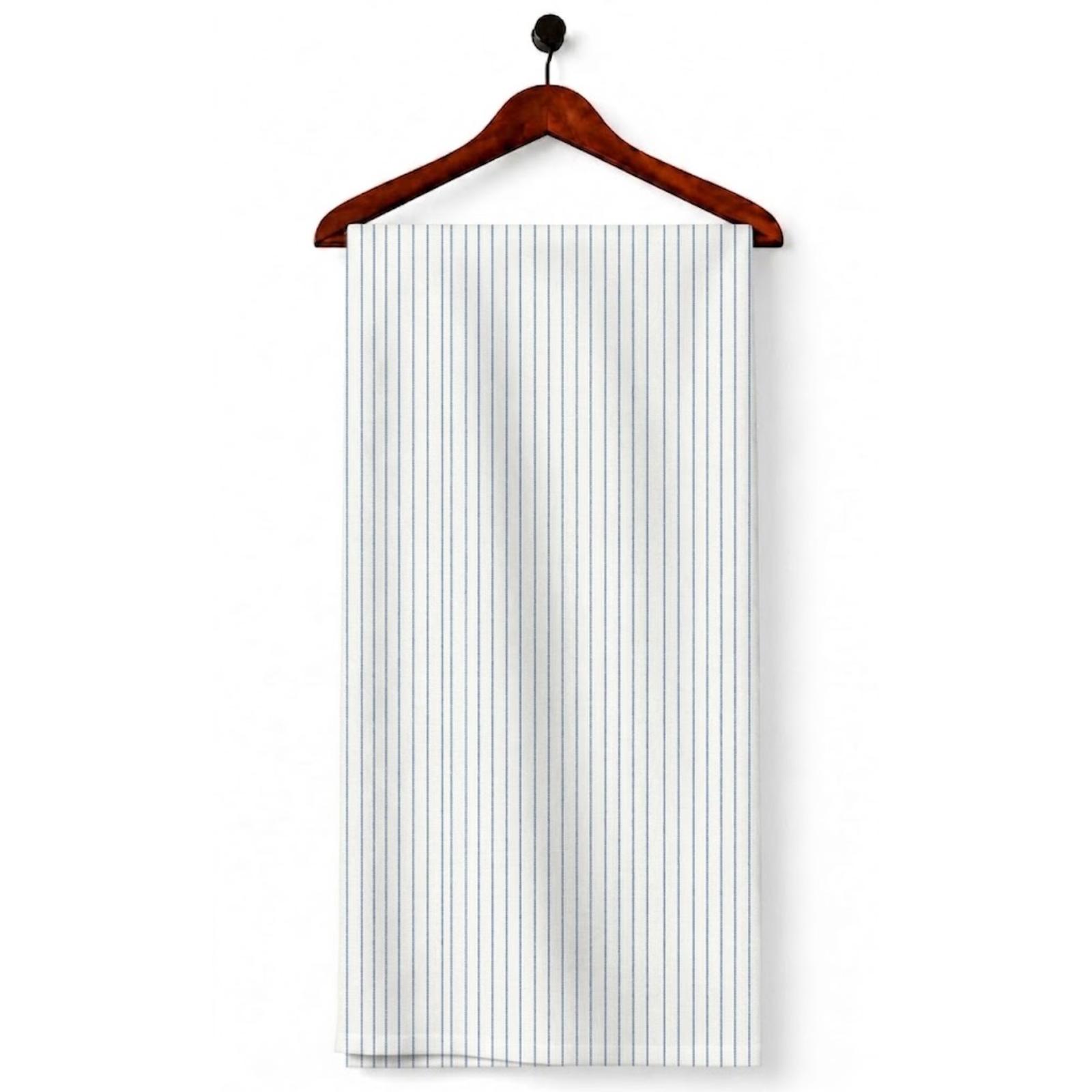 AFAS Custom Size White Fine Blue Stripe Cotton Fabric SKU F0045