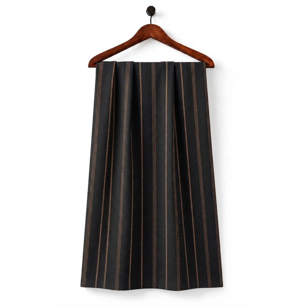 AFAS Custom Size Black Brown Multi Stripe Cotton Fabric SKU F0046