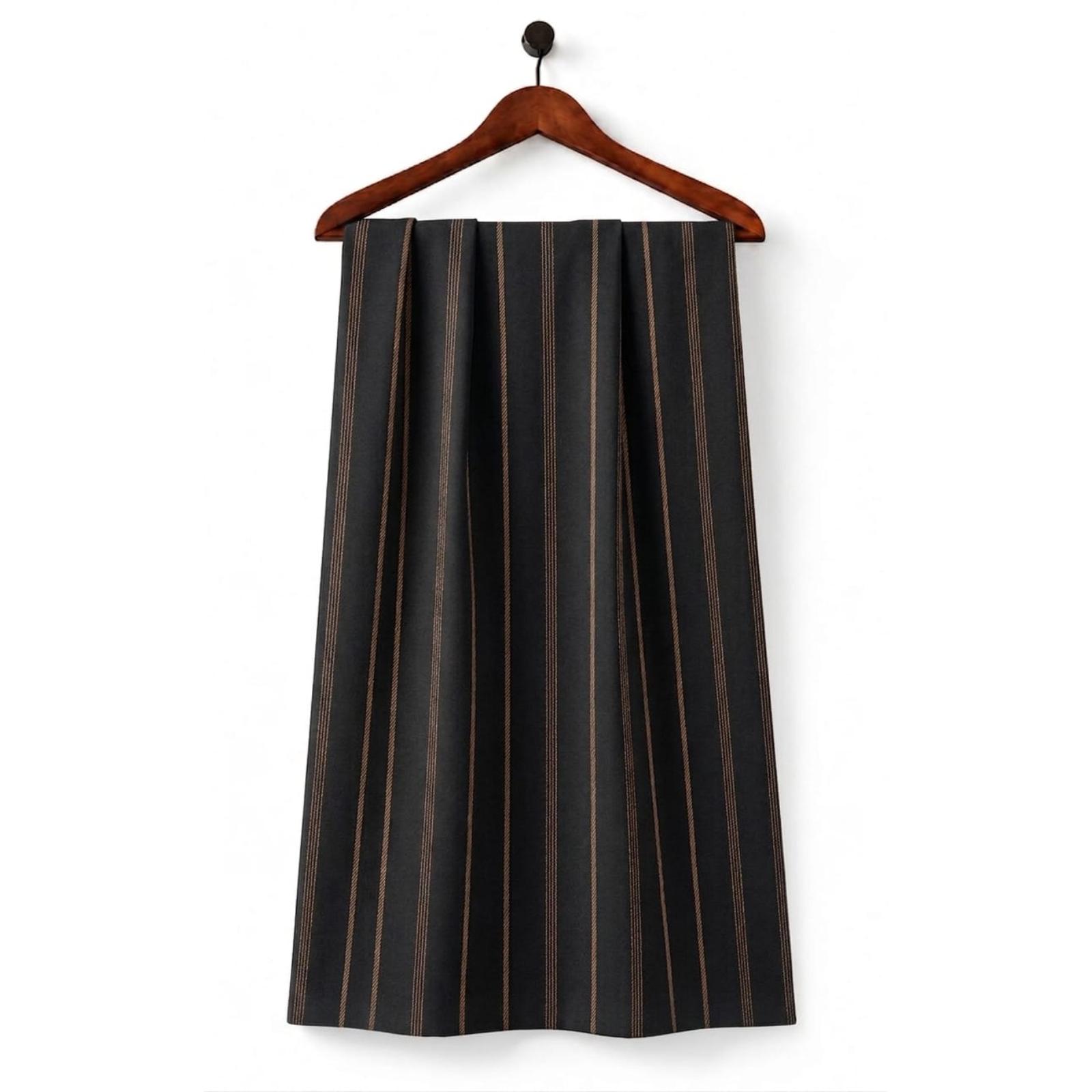 AFAS Custom Size Black Brown Multi Stripe Cotton Fabric SKU F0046