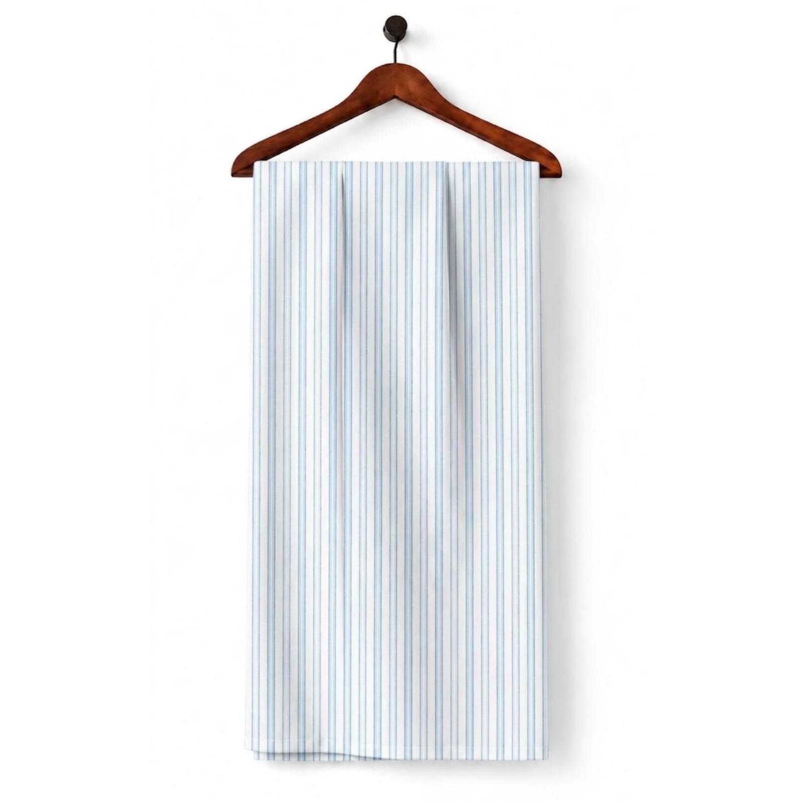 AFAS Custom Size Blue & White Vertical Pinstripe Cotton Fabric SKU F0049