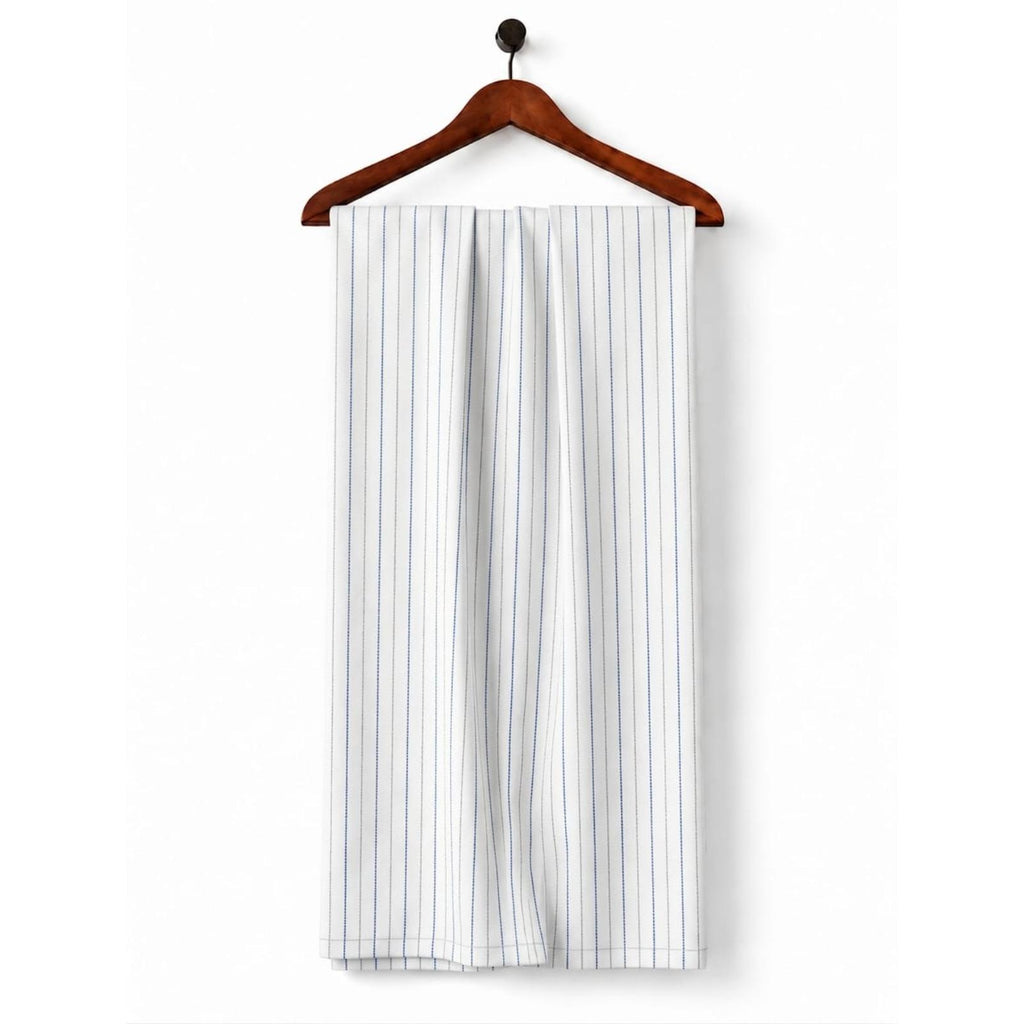 AFAS Custom Size White & Blue Pencil Stripe Cotton Fabric SKU F0050