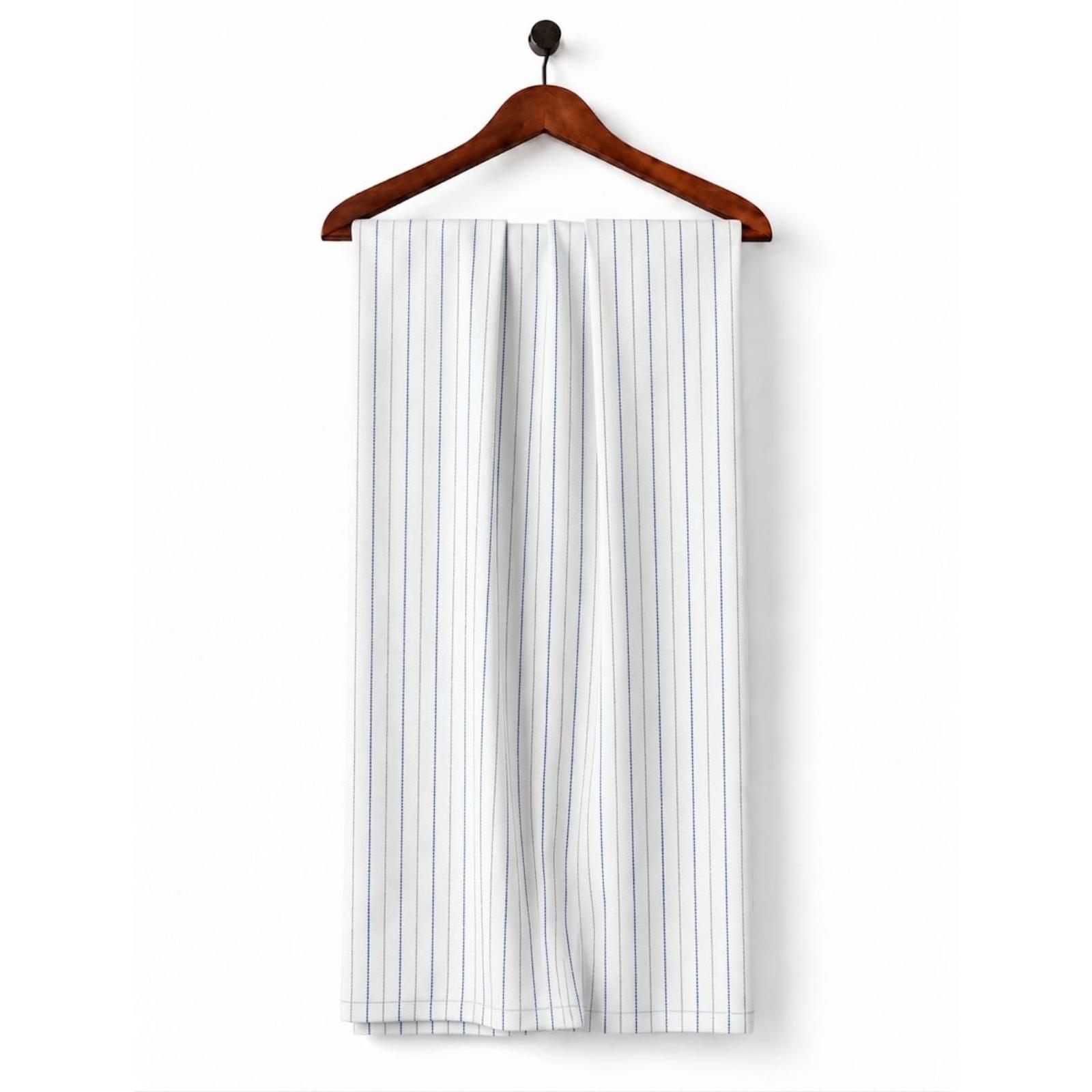AFAS Custom Size White & Blue Pencil Stripe Cotton Fabric SKU F0050