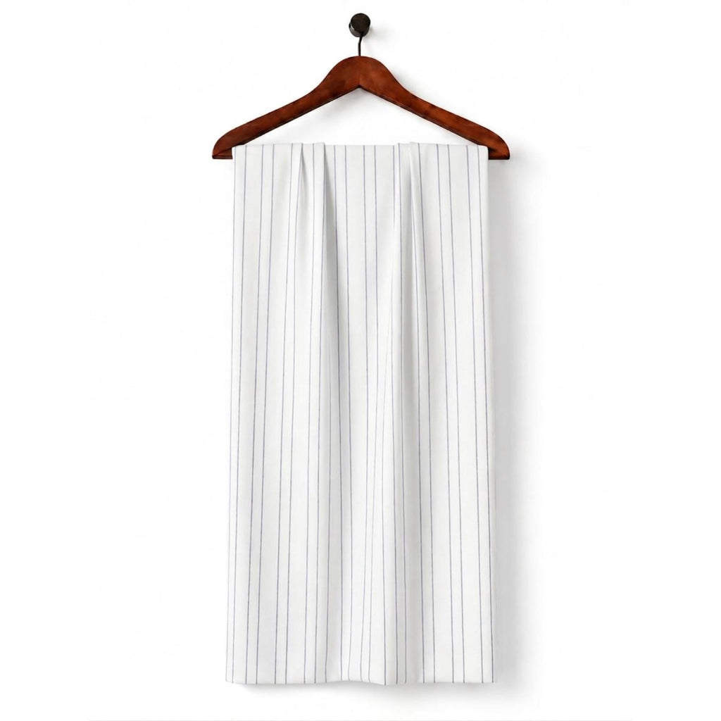 AFAS Custom Size White Fine Navy Stripe Cotton Fabric SKU F0051