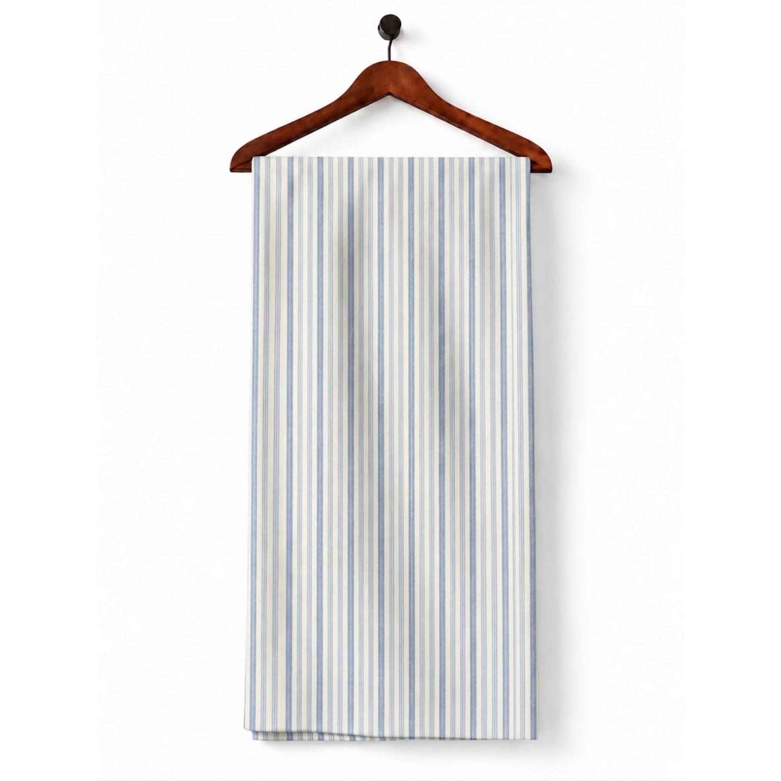 AFAS Custom Size White Sky Blue Multi Pinstripe Cotton Fabric SKU F0052