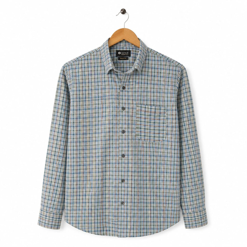 AFAS Ready-Made Multiple Color Check cotton Rich Fabric Shirt - SKU S0001
