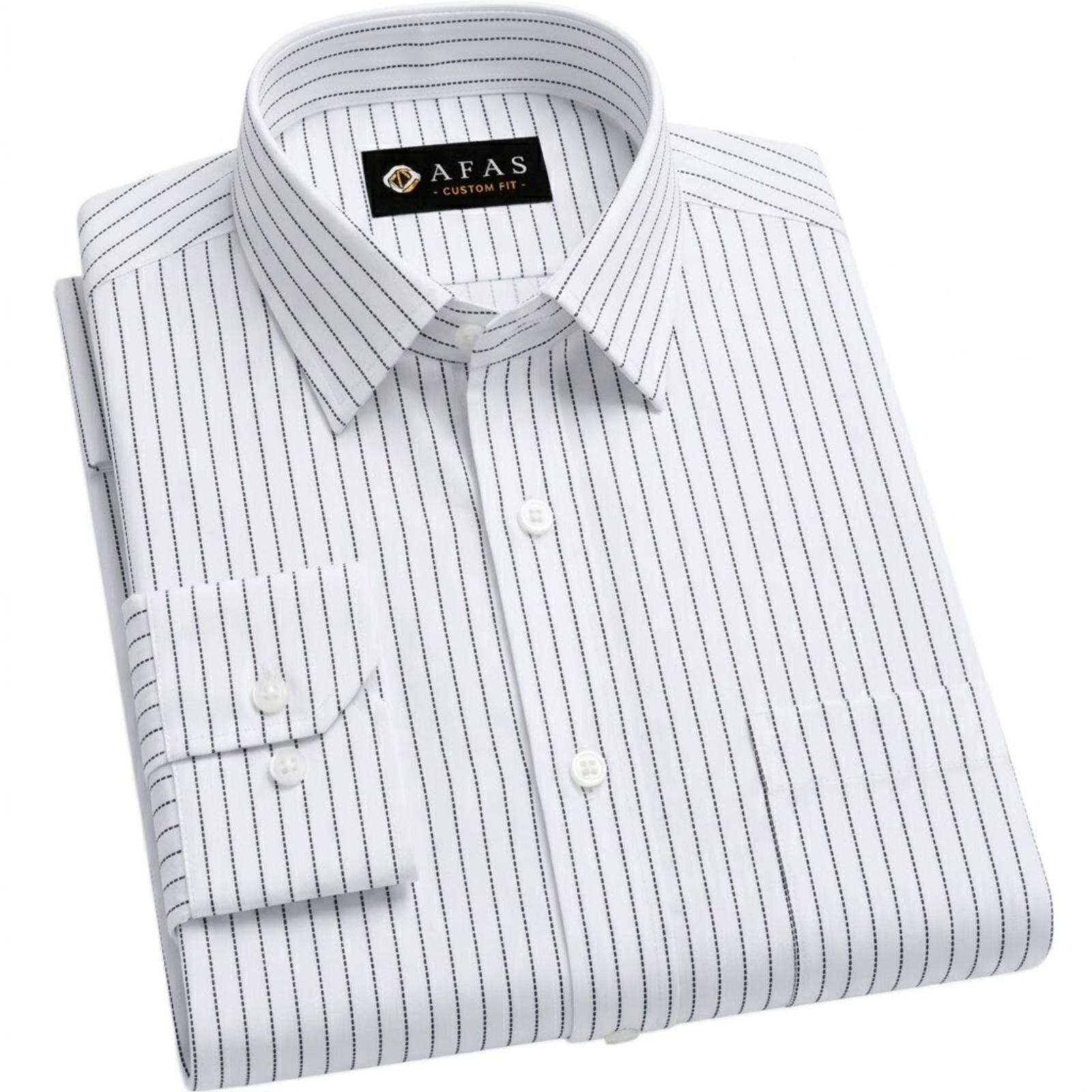 White & Black Dotted Stripe Cotton Fabric SKU ! 306