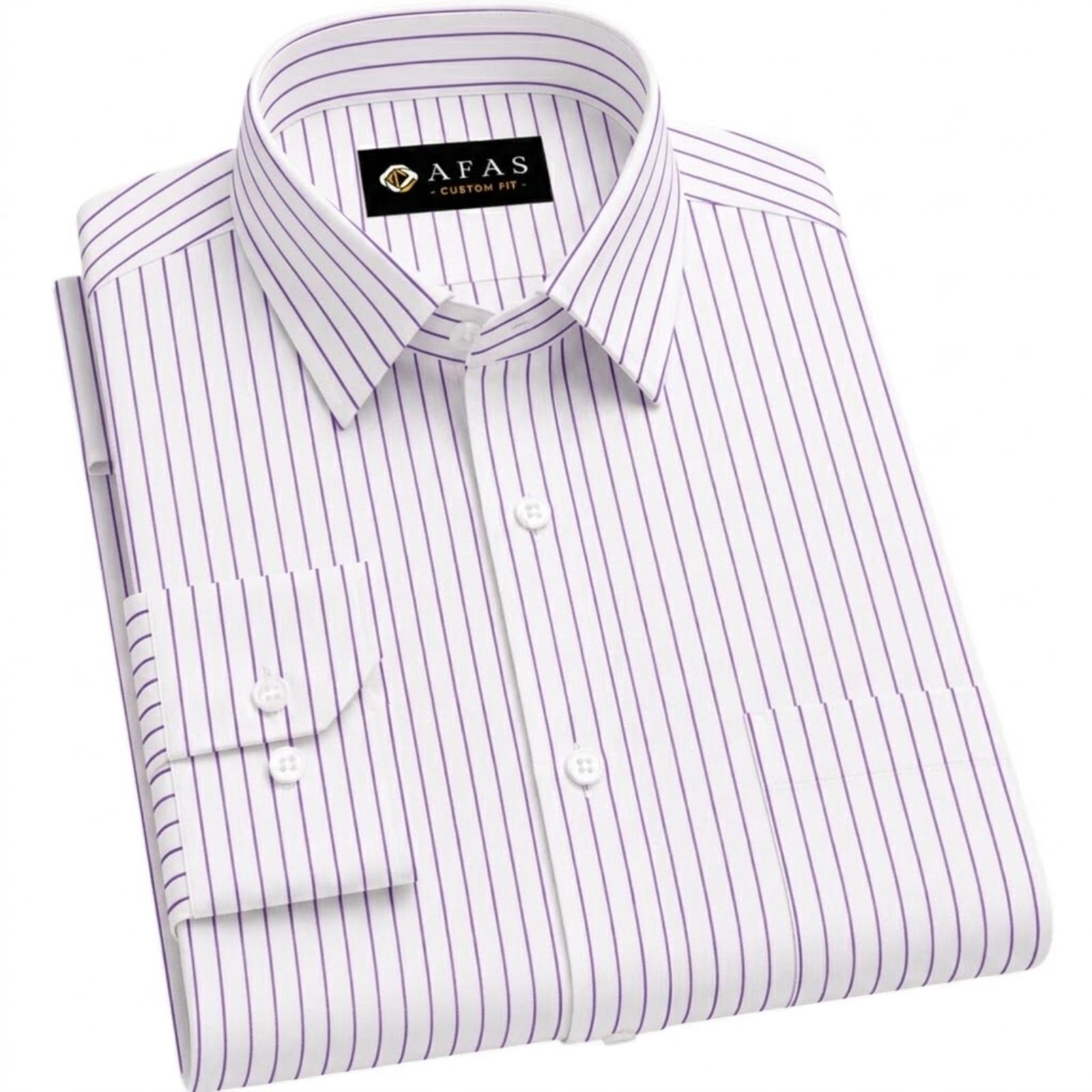 White & Purple Fine Stripe Cotton Fabric SKU ! 302