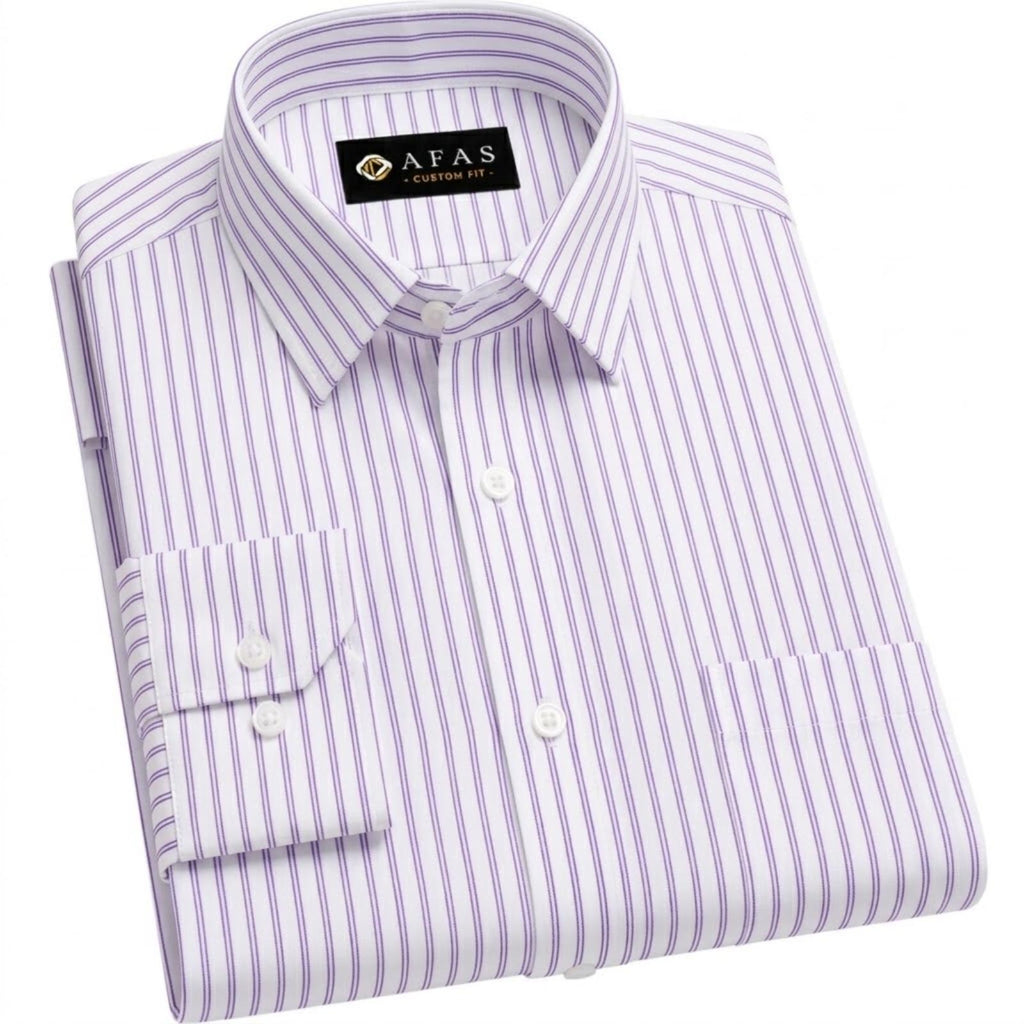 White & Purple Stripe Cotton Fabric SKU ! 304