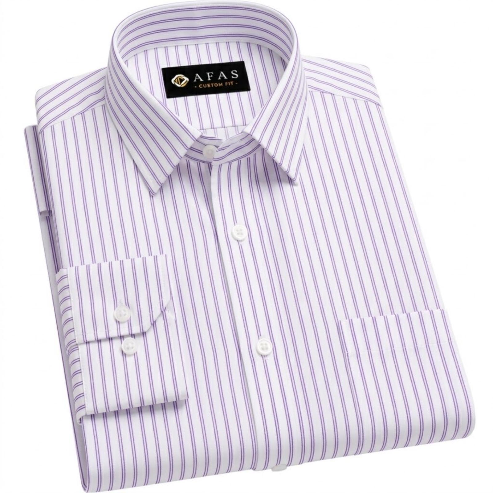 White & Purple Stripe Cotton Fabric SKU ! 304