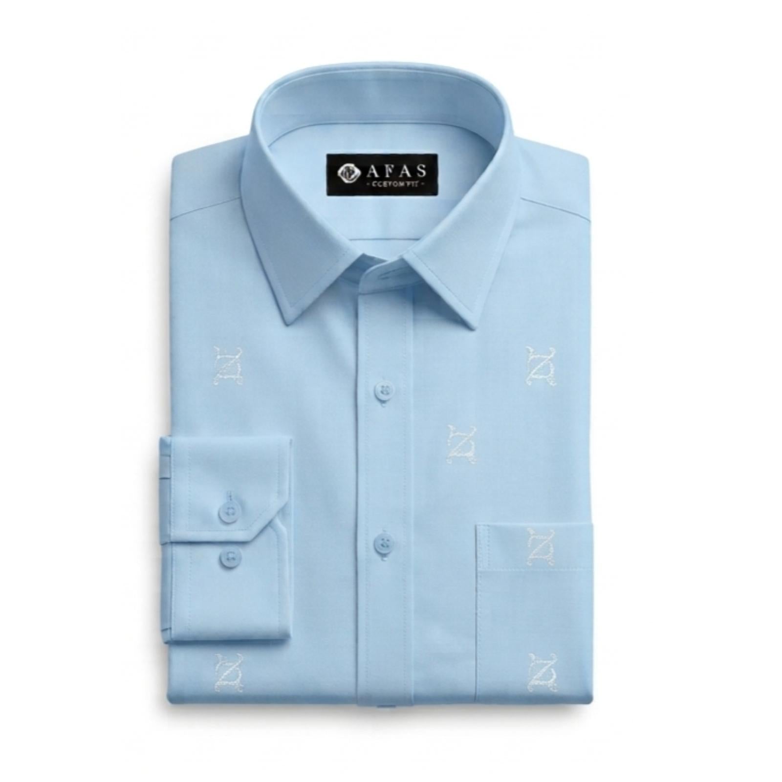 Light Blue Embroidered Cotton Fabric SKU ! 310