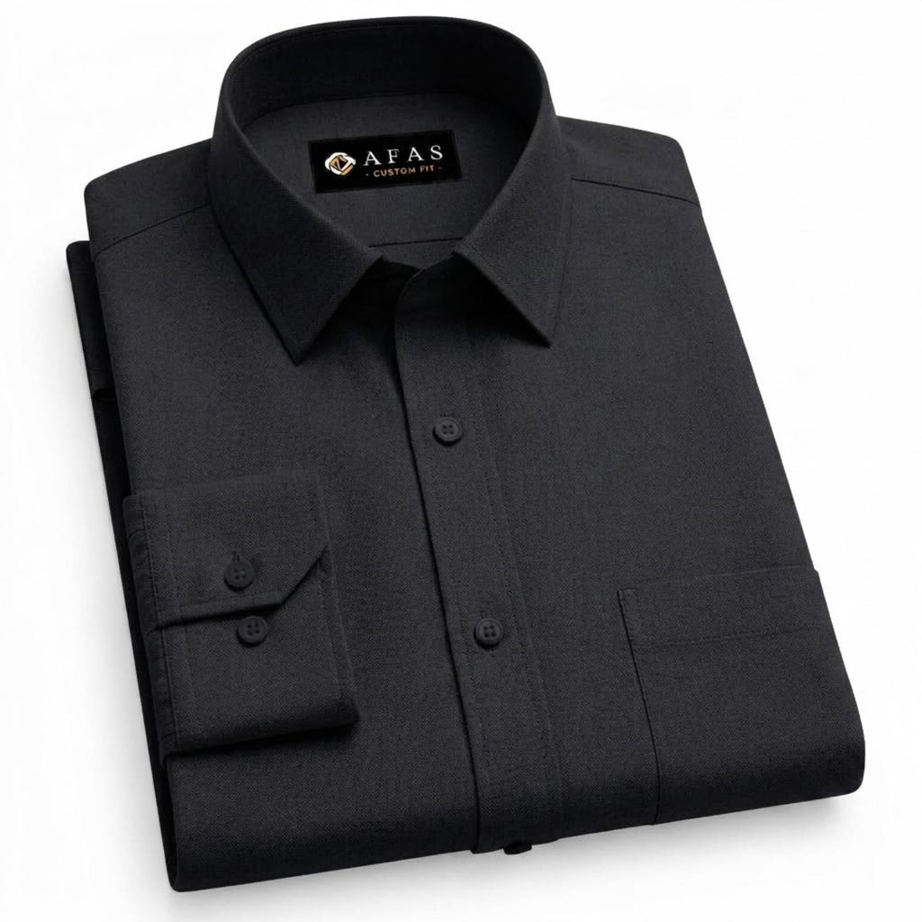 Men's Classic Charcoal Black Cotton Fabric SKU ! 317