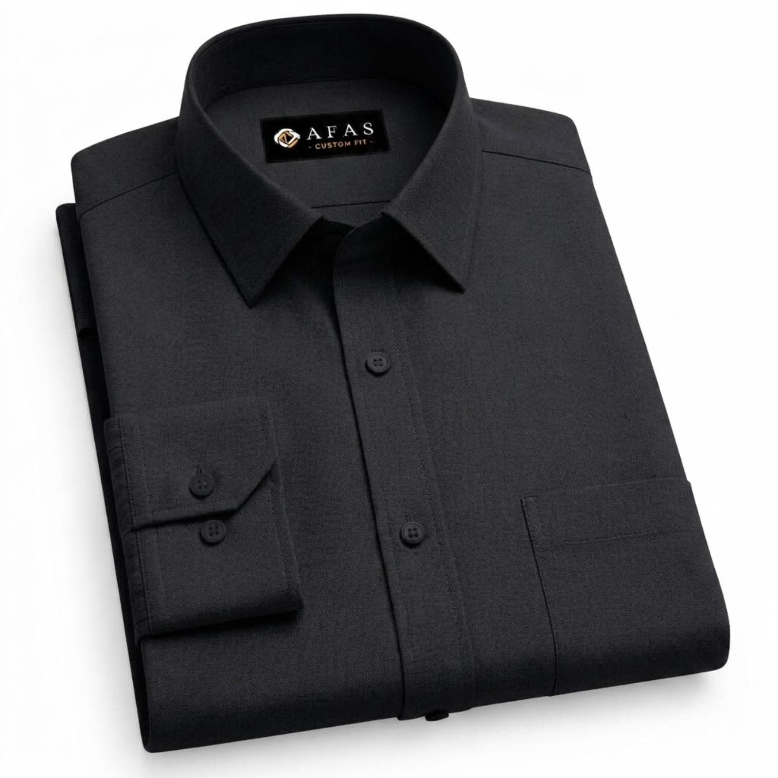 Men's Classic Charcoal Black Cotton Fabric SKU ! 317