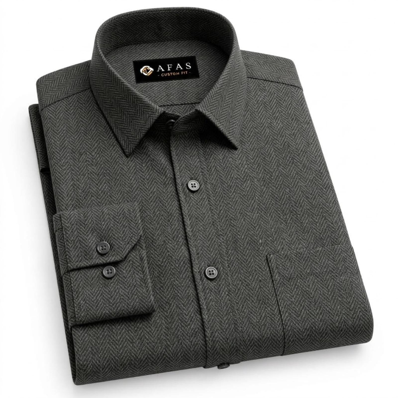 Charcoal Herringbone Weave Cotton Fabric SKU ! 319