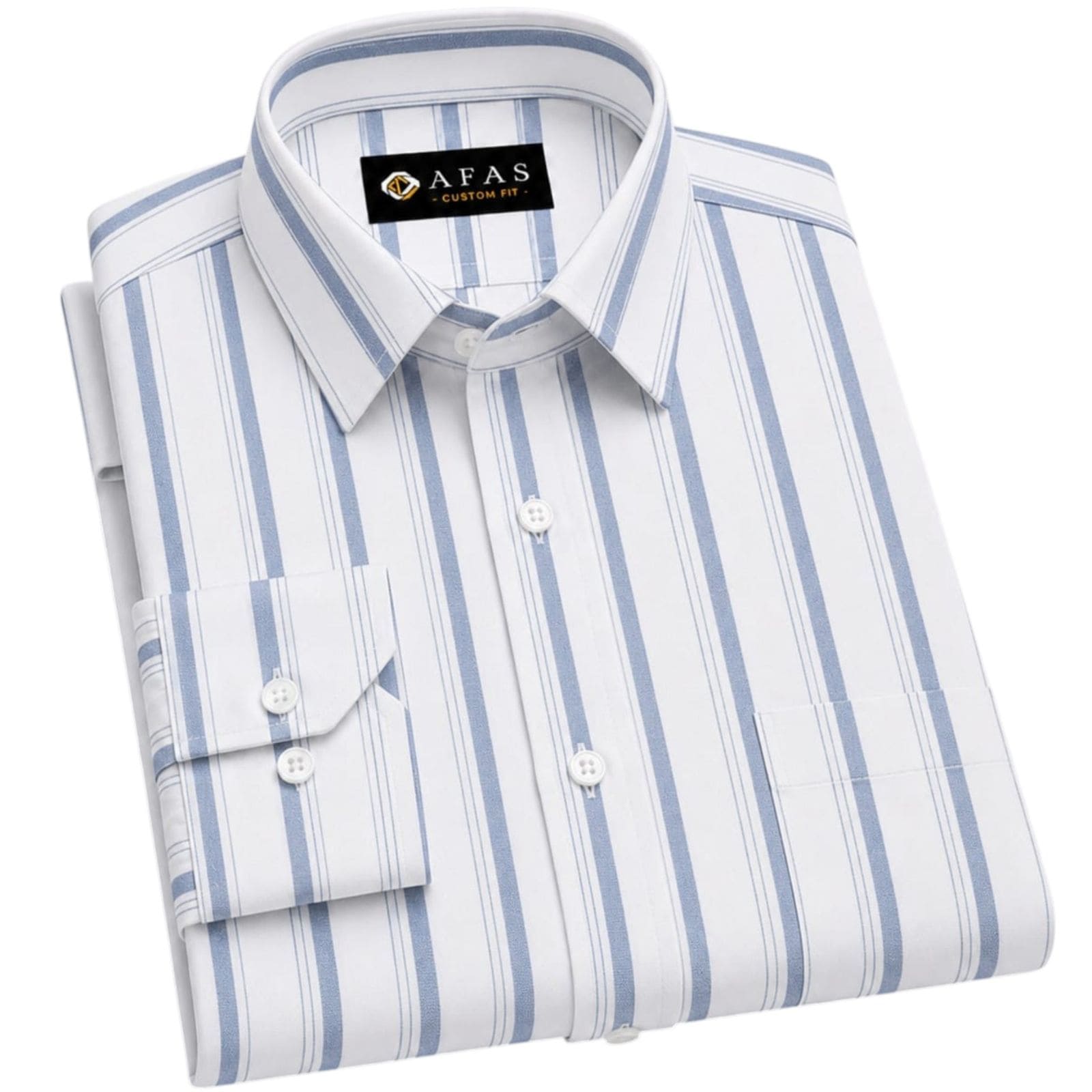 AFAS Custom Size Blue & White Multi-Stripe Cotton Fabric - SKU F0017
