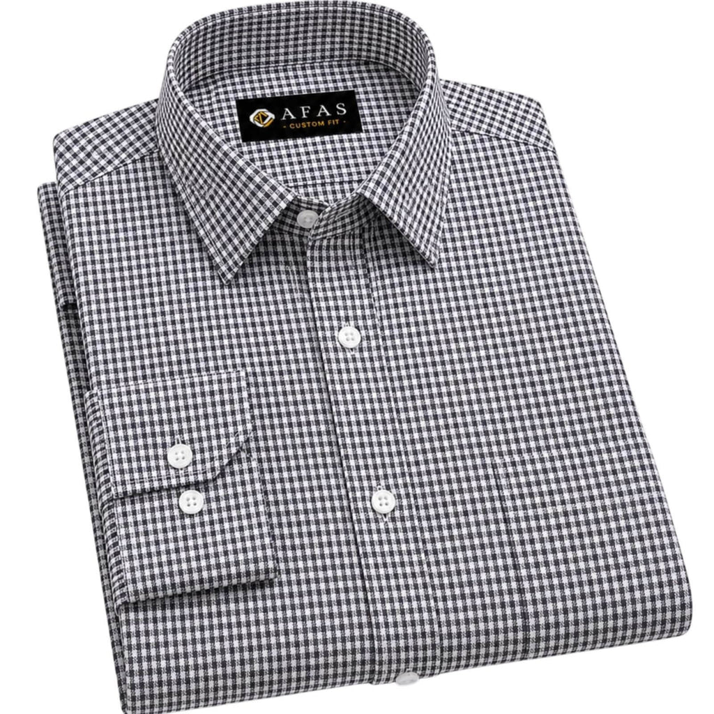 AFAS Custom Size Black & White Small Check Cotton fabric - SKU F0028