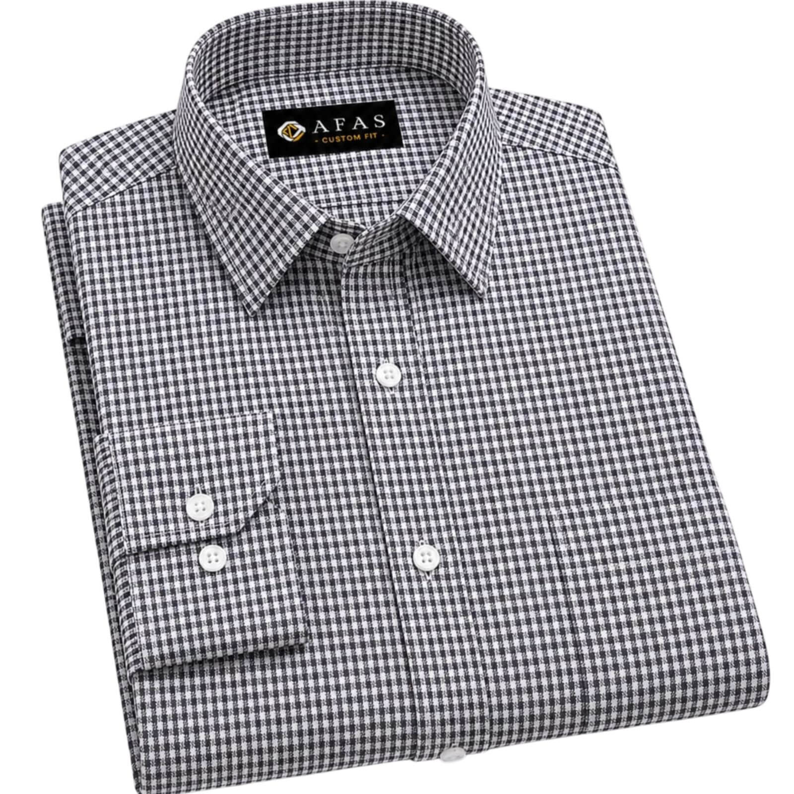 AFAS Custom Size Black & White Small Check Cotton fabric - SKU F0028