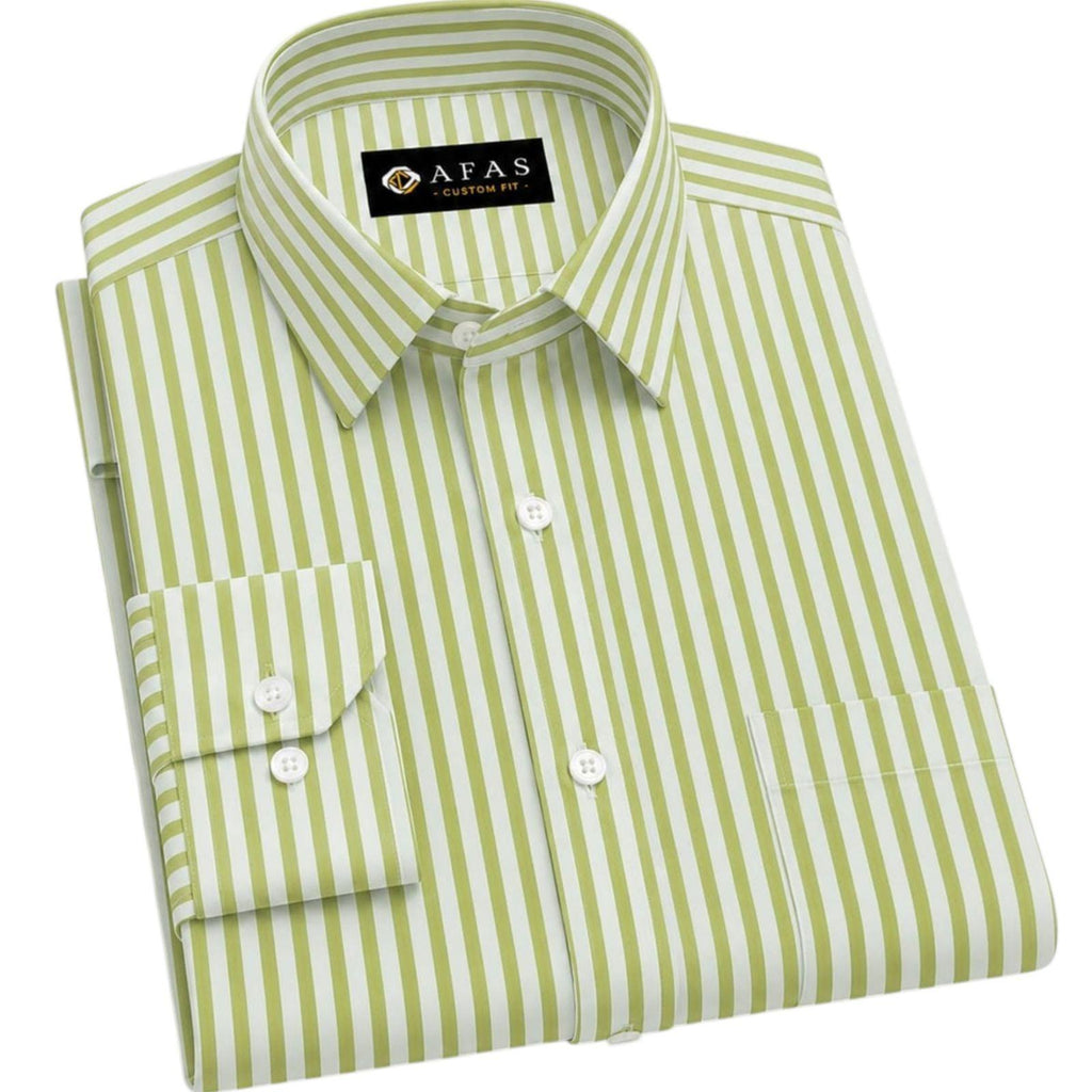 AFAS Custom Size Classic Green & White Pinstripe Cotton Fabric - SKU F0002