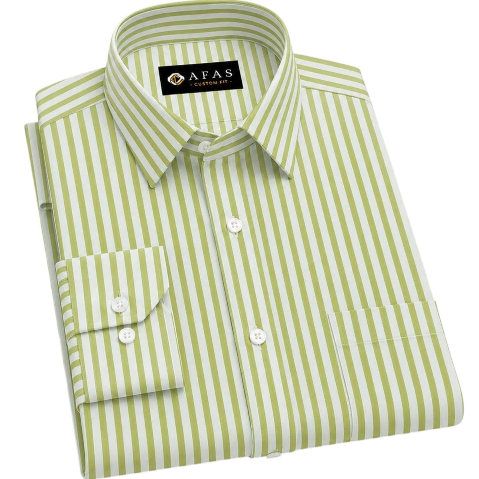 AFAS Custom Size Classic Green & White Pinstripe Cotton Fabric - SKU F0002