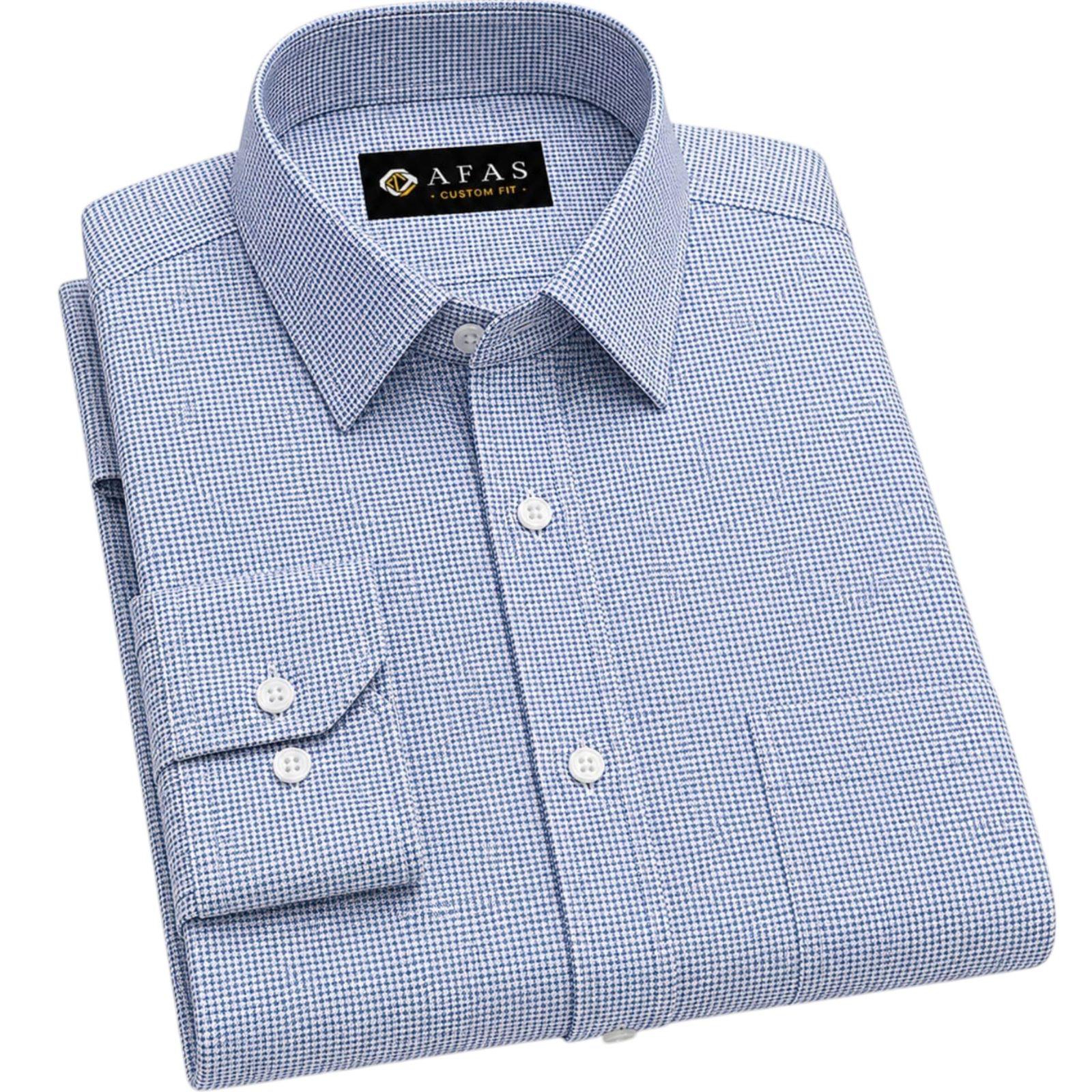 AFAS Custom Size Classic Blue Mini Check Cotton Fabric - SKU F0006