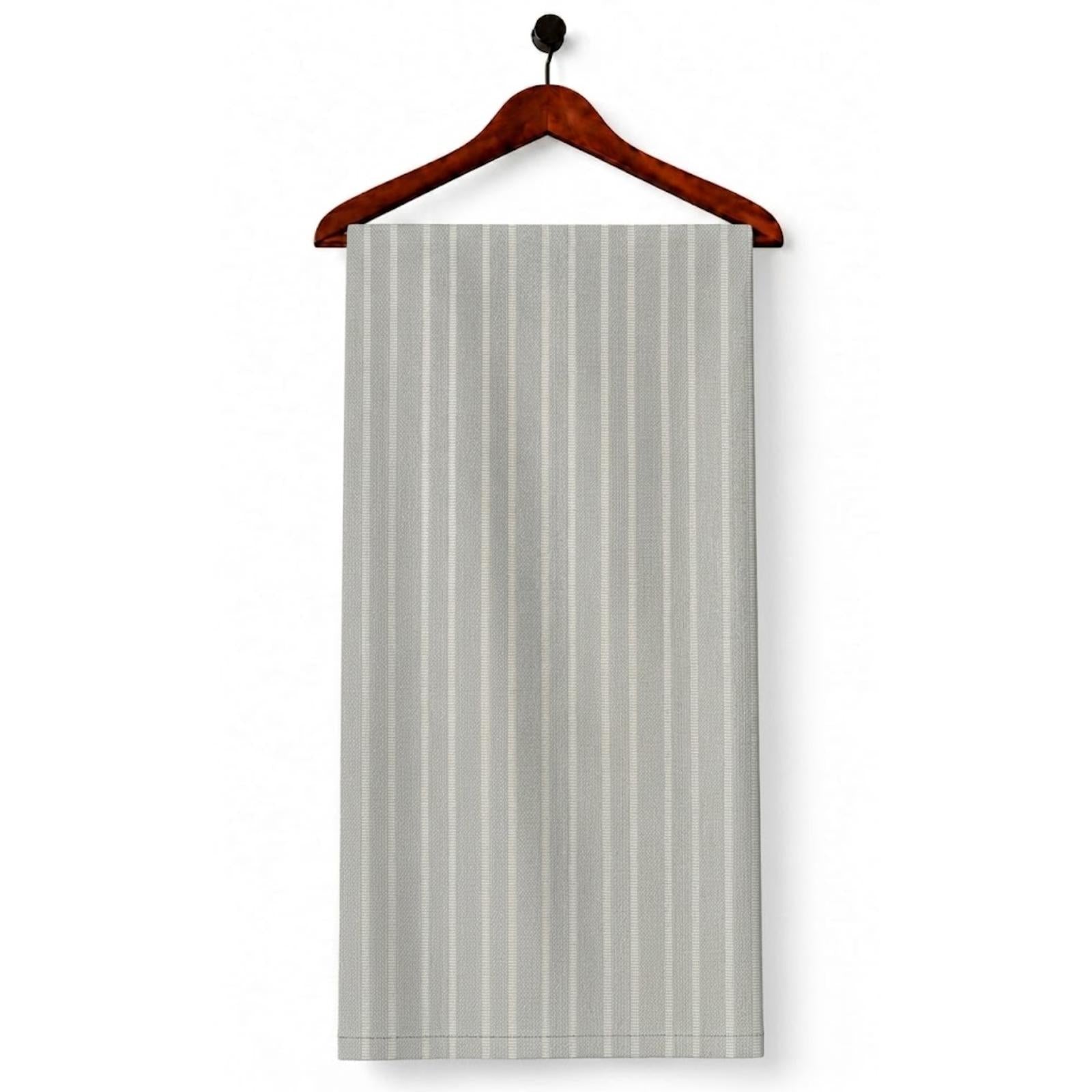 AFAS Custom Size Light Grey & White Bengal Stripe Cotton Fabric - SKU F0039