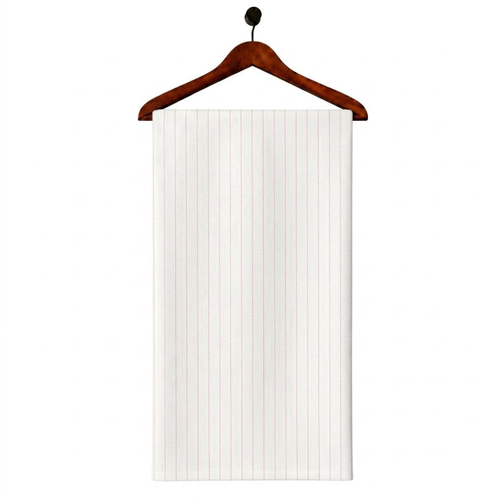 AFAS Custom Size Classic White Pink Pencil Stripe Cotton Fabric - SKU F0042