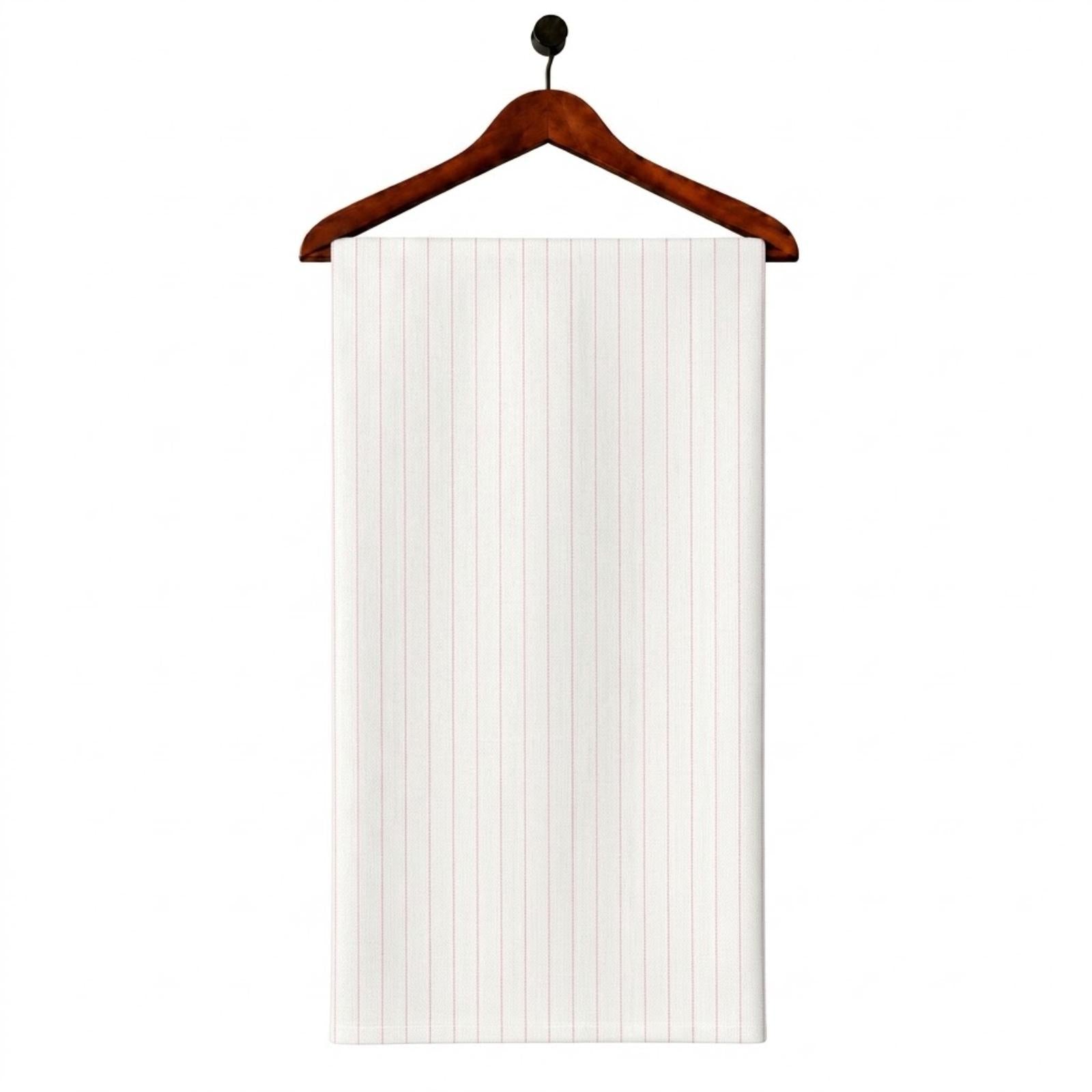 AFAS Custom Size Classic White Pink Pencil Stripe Cotton Fabric - SKU F0042
